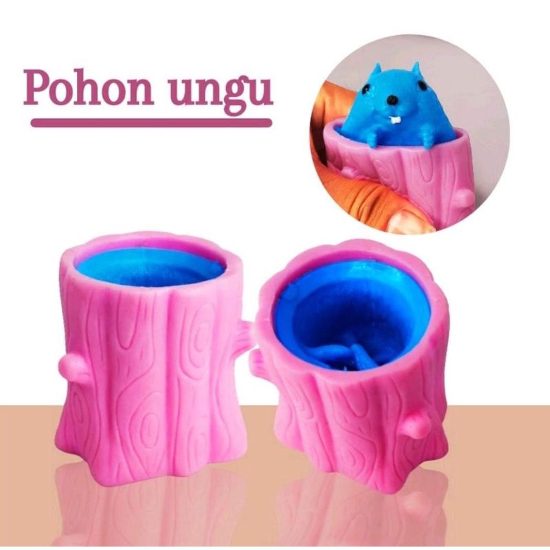 Mainan Pop It Squishy Tupai Pohon Karet Silikon / Tikus / Penghilang Stress