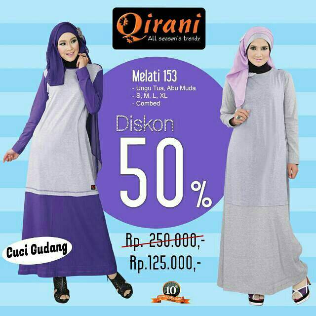 PROMO QIRANI DISKON 50% GAMIS MELATI 153