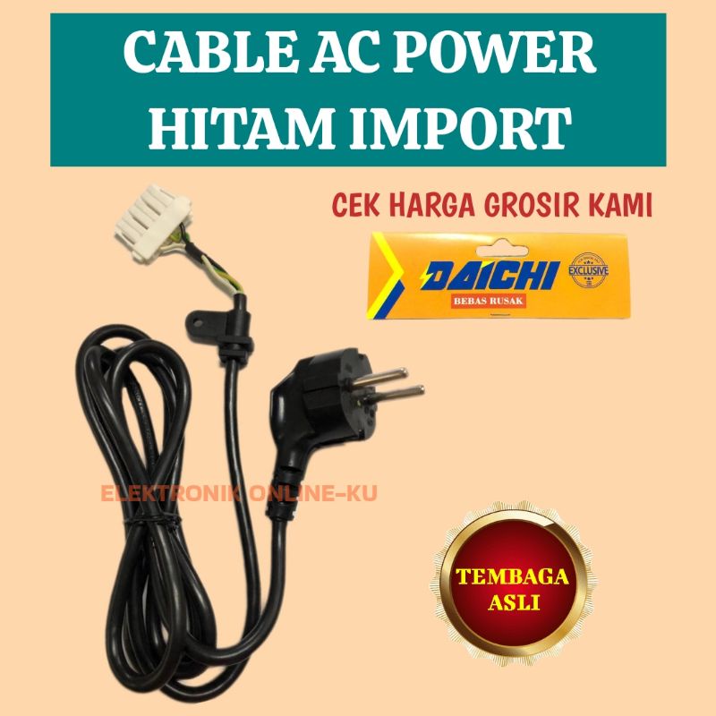 DAICHI CABLE AC POWER HITAM IMPORT