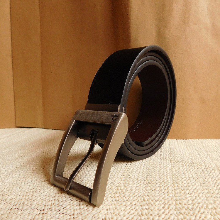 Gesper Ikat Pinggang Kulit Import Pria Calvin Klein CK 07 Hitam