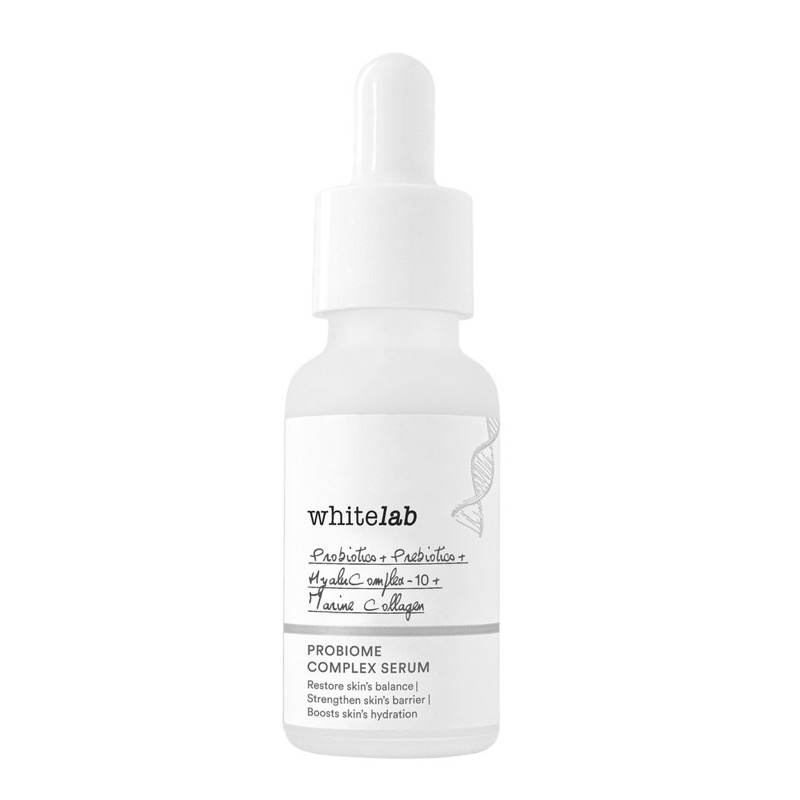 WHITELAB Probiome Complex Serum Indonesia / Facial Wash Hydrating Essence Toner Ampoule Day Night Underarm Eye Cream Sunscreen Clay Mask Masker Gel Body Soap / Face Acne Brightening Mugwort Heartleaf Niacinamide Wajah Lengkap Set Sabun Krim Pelembab White