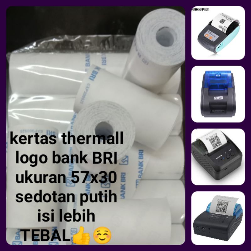 

Kertas Thermal EDC Logo Bank BRI ukuran 57x30 sedotan putih isi lebih tebal untuk mesin edc