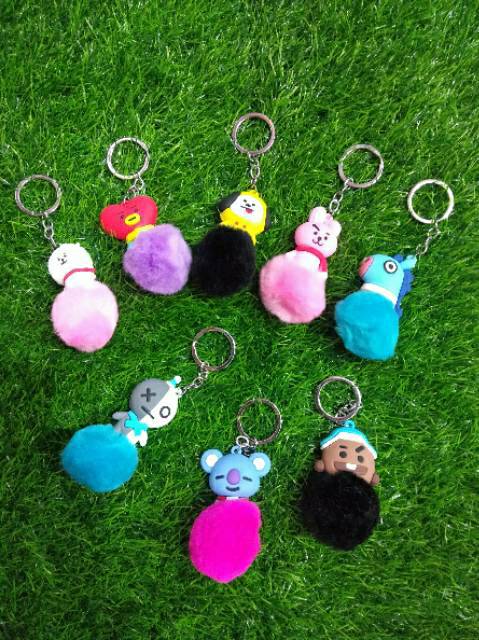 GANTUNGAN TAS KUNCI BT21 ATAU BTS POM POM