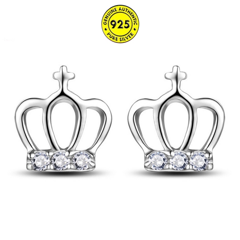 Anting Tusuk Bentuk Hati Bahan Sterling Silver 925 Anti Alergi Untuk Wanita