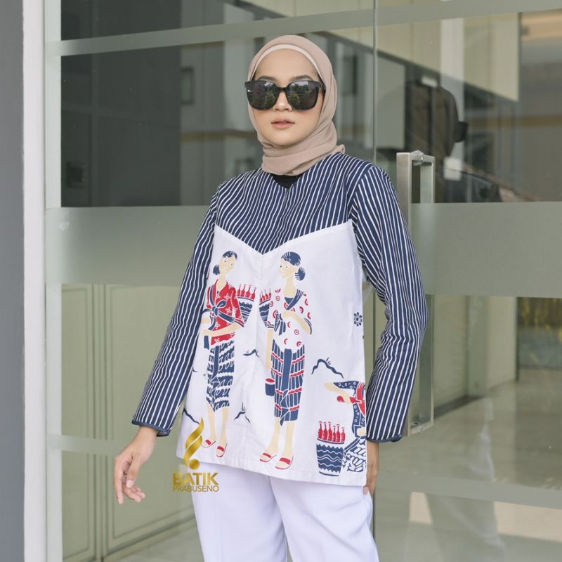 BATIK PRABUSENO BLOUSE JAMPI ATASAN BATIK WANITA PRABUSENO / ATASAN WANITA / TUNIK WANITA / BLOUSE W