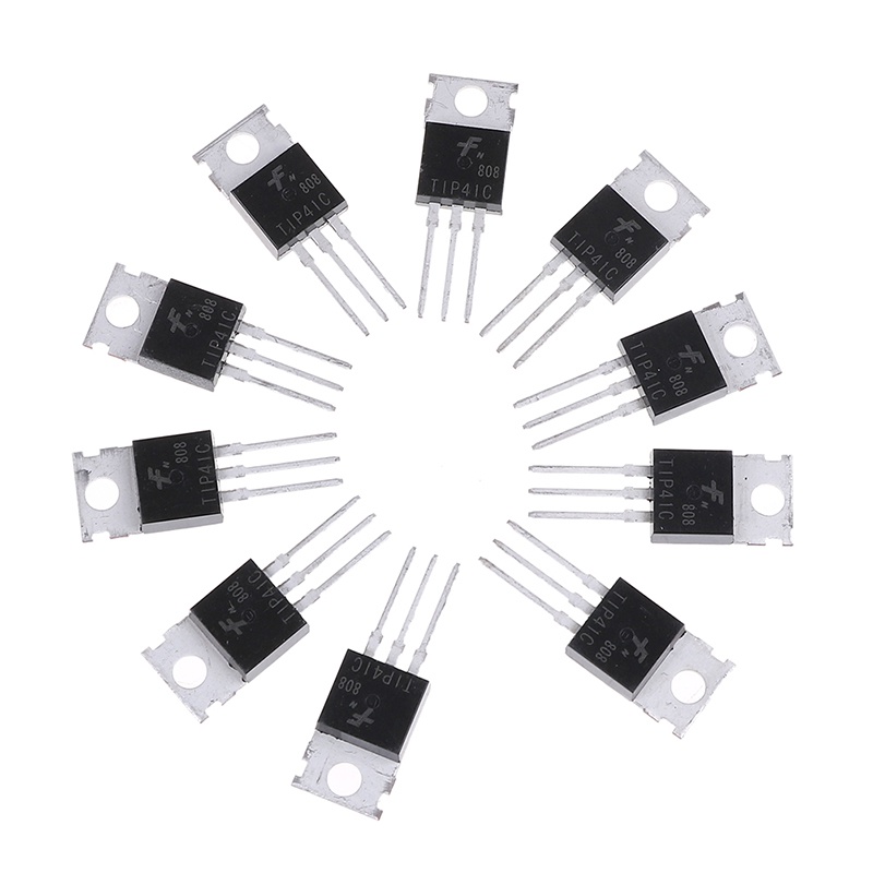 【Theredsunrisesiwy.id】10Pcs TIP41C TIP41 NPN transistor TO-220 new and high quality