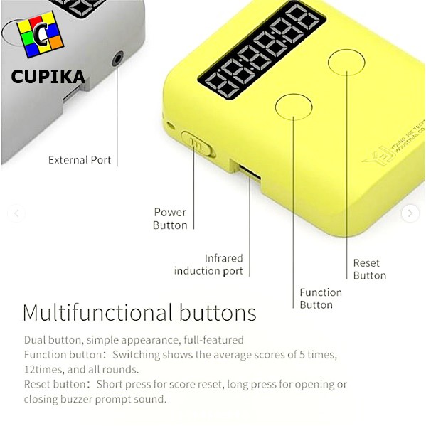 Timer Rubik Yongjun Timer Pocket Grey Abuabu speedstack speedtimer