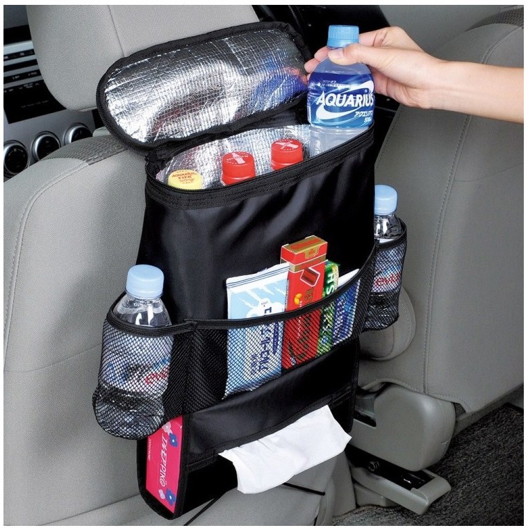 Black Auto Car Organizer Seat Box Tray tahan panas dingin gantungan