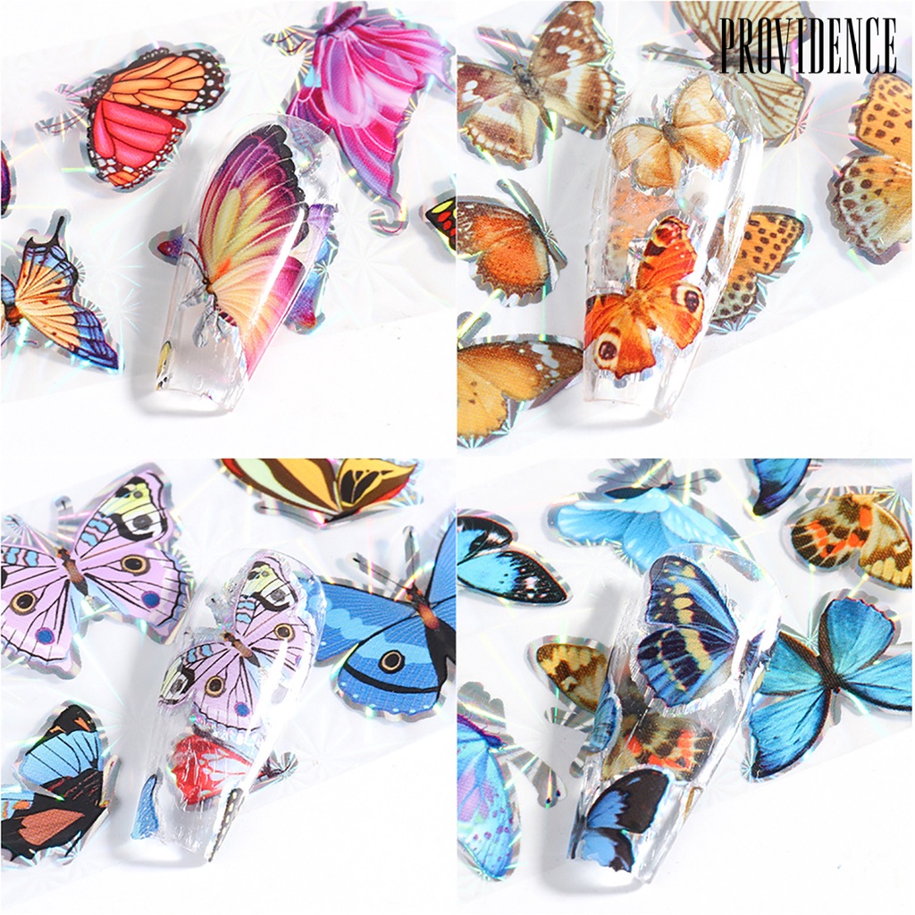 Providence 20Pcs Butterfly Design Nail Art Sticker Starry Sky Transfer Decal Manicure Decor