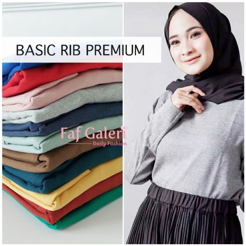 Baju Panjang All Size Bahan Rib Premium Kaos Lengan