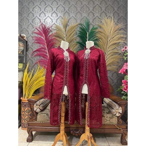 sepasang kebaya ibu besan murah || kebaya ibu besan broklat || kebaya broklat || kebaya broklat ibu