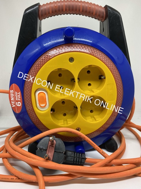 Kabel gulungan/roll kabel/Venus 6 mtr/box kabel/termimal colokan listrik/colokan listrik/stop kontak