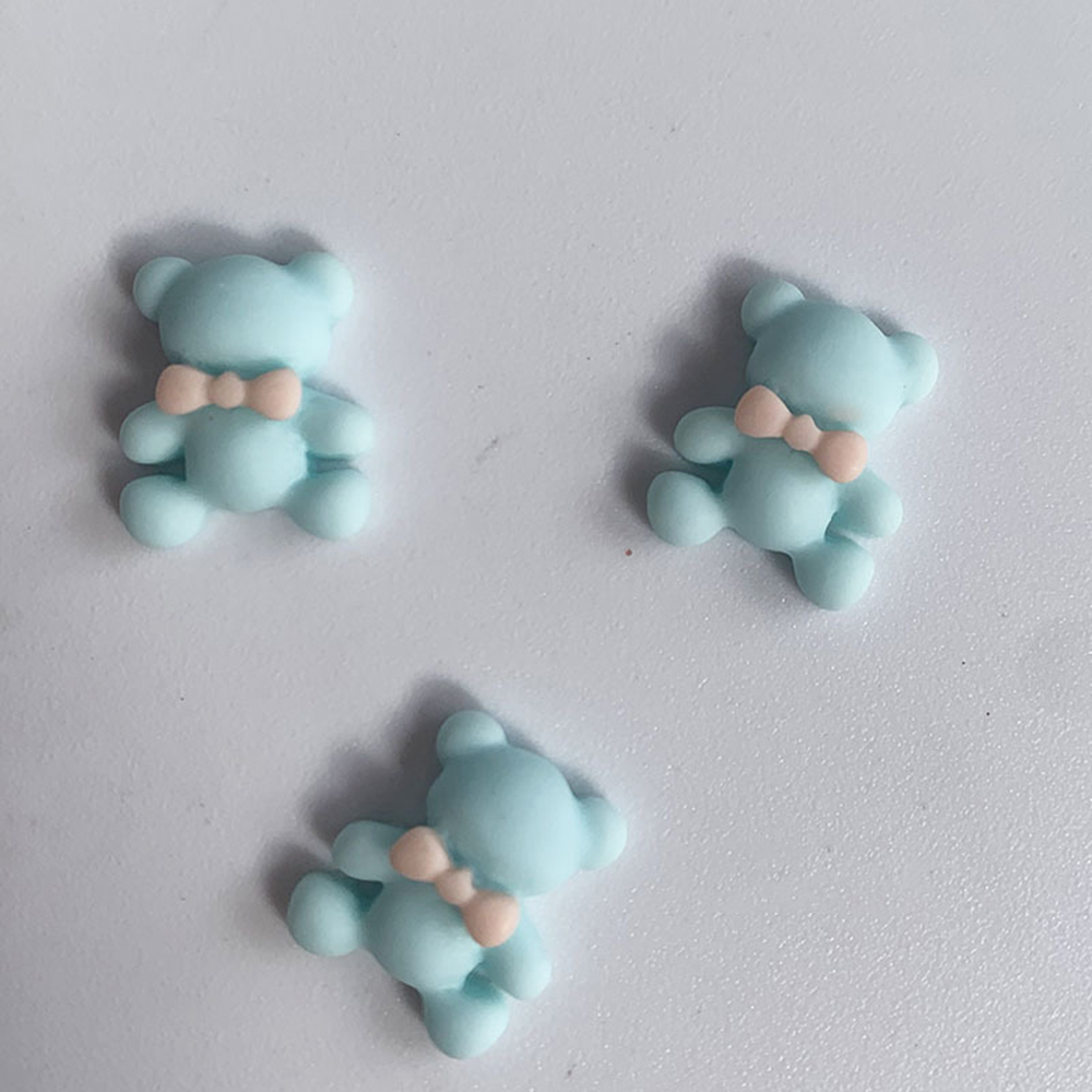 Mxbeauty 10pcs / Set Ornamen Kartun Beruang 3d Bahan Resin Untuk Dekorasi Nail Art / Manicure Diy