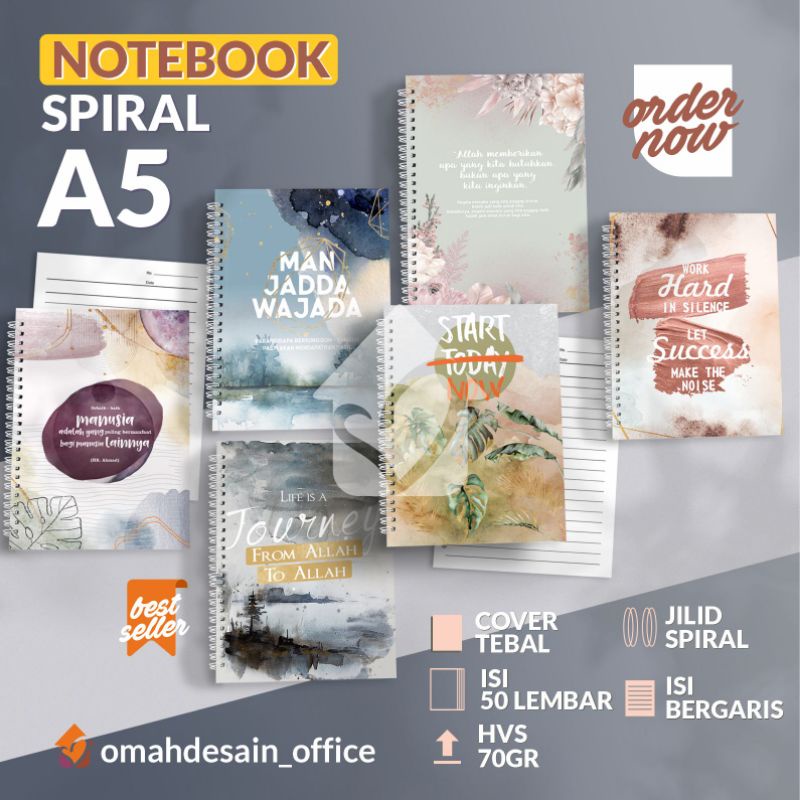 

NOTEBOOK SPIRAL AESHTETIC A5 | BUKUTULIS | BUKU CATATAN CANTIK