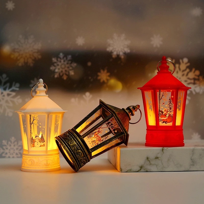 Lampu Lentera Gantung LED Bentuk Kastil Gaya Vintage Untuk Dekorasi Pesta Halloween / Natal