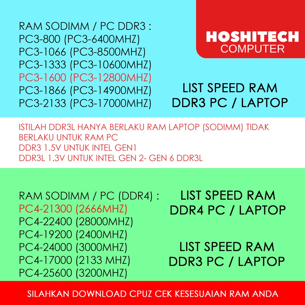 RAM LAPTOP HYNIX SODIMM DDR3L 4GB 8GB 1600MHZ/PC12800 1.3V | LIFETIME