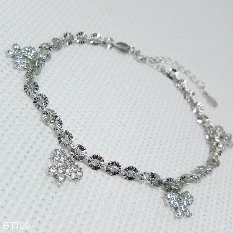 Gelang Tangan Dewasa KupuKupu Kotak Gembok Perak 925 Lapis Mas Putih - GT166 Anak/Remaja/Dewasa