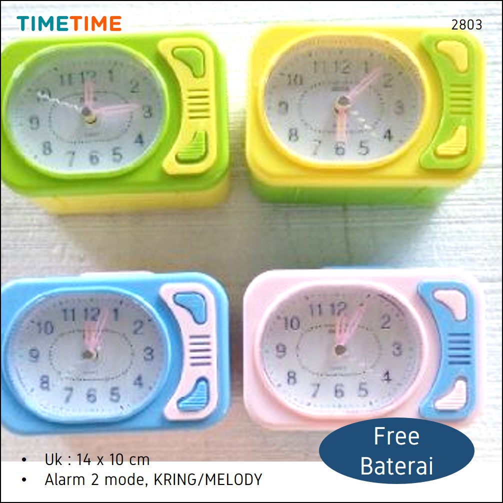 Jam Meja Weker Beker Alarm Clock Dual Mode Kring Melody Dengan Lampu P2803