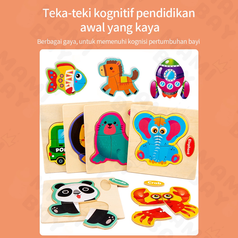 Mamibayi Puzzle anak mainan edukasi anak jigsaw mainan puzzle