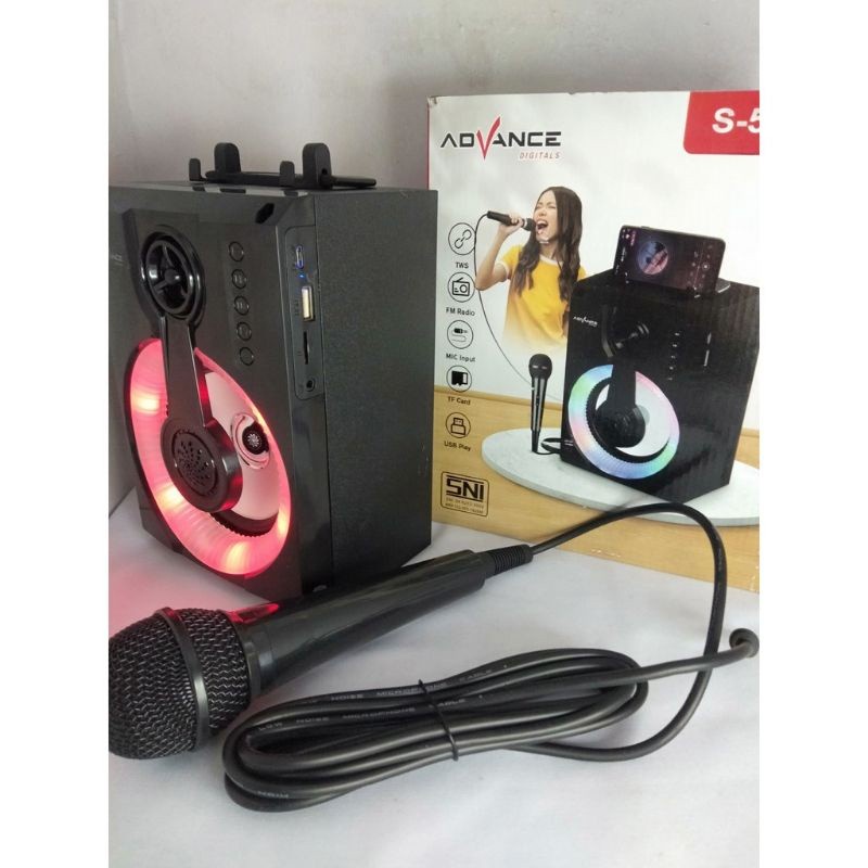 [BISA COD] Speaker Bluetooth Portable ADVANCE S-50 / Speaker Karaoke Plus Mic