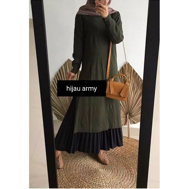 DRESS TUNIK Rajut Belahan Samping Pakaian Rajut Atasan Wanita