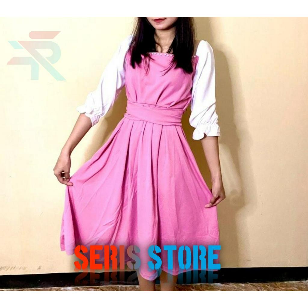 glize dress korea style/ gaya Korea leher persegi jahitan rok panjang/Pakaian korea/baju korea/dress middi korea/ baju wanita termurah/glize dress/dress korea/ korea dress//DRESS KOREA STYLE/ KOREAN DRESS/ DRESS WANITA KEKINIAN KOREA DRESS/BAJU KOREA/