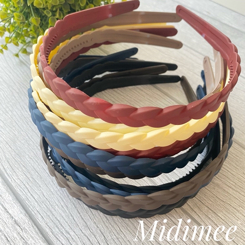 Bando DOFF Kepang import Polos 1 cm  |Bandana Lidi Korea Thin Matte Headband