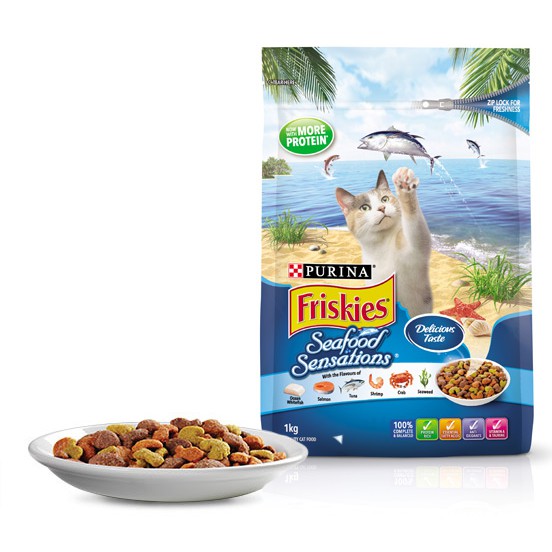 Purina Friskies Seafood Sensation Makanan kucing Friskis Biru 1kg