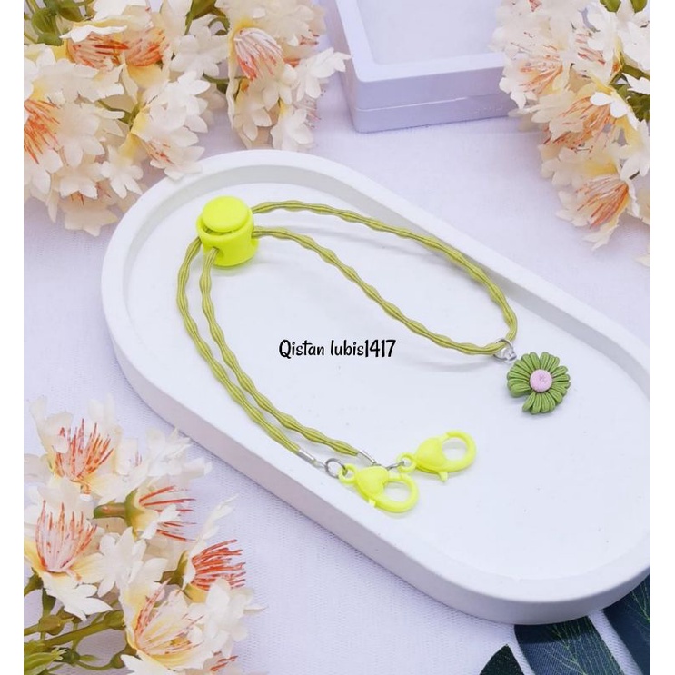 Strap elastis bandul Clay bunga daisy n bandul Clay bunga Krisan