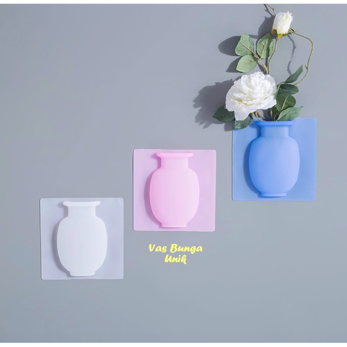 vas bunga pot bunga silikon tempel dinding kaca dan kulkas  - flower vase silicone JK717