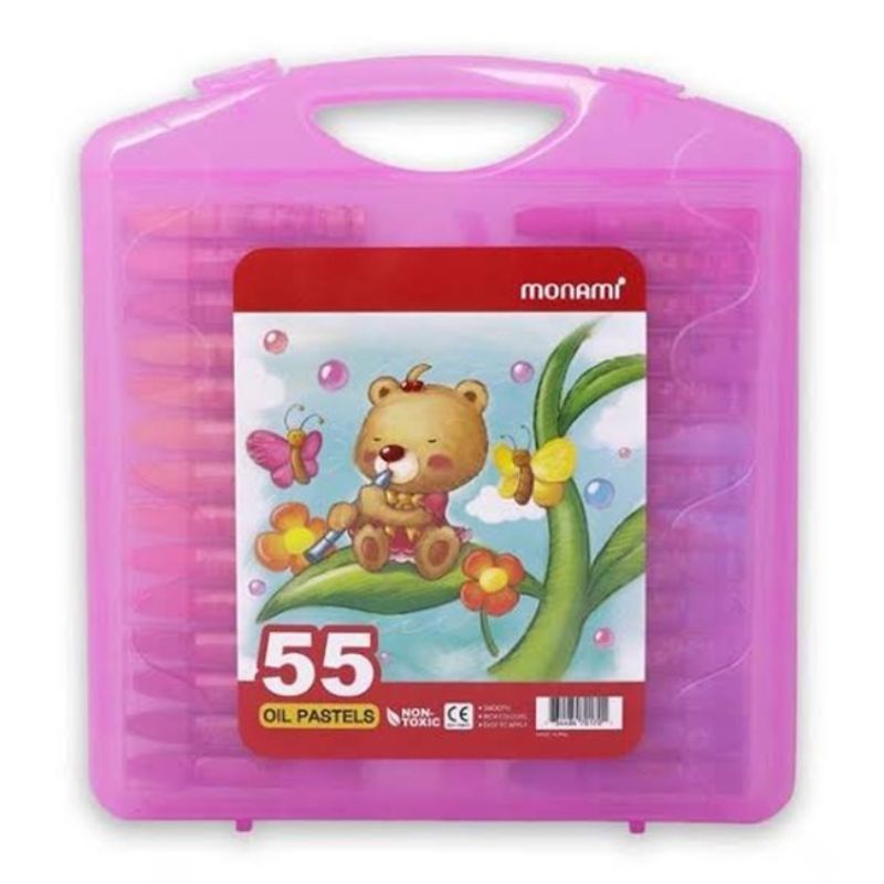 

MONAMI CRAYON 55 OIL PASTEL PINK / BLUE NON TOXIC KOREAN NUMBER 1 STATIONERY BRAND
