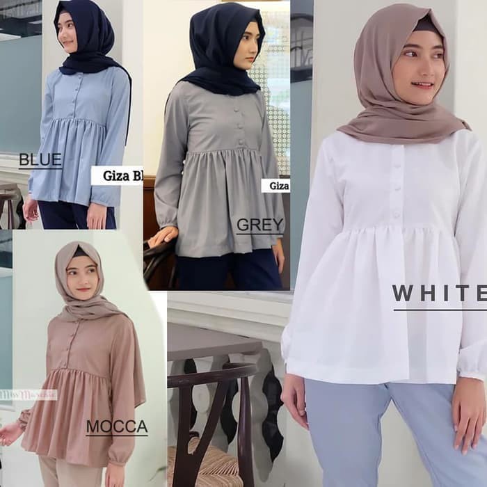 BEFAST - ZRX OOTD Blouse BENITA / GIZA BLOUSE / Blouse Wanita Lengan Panjang / Pakaian Remaja Wanita ABG / Blouse Model Terbaru / Fashion Remaja Wanita Hijab / Blouse Polos Formal / Outfit Wanita Casual