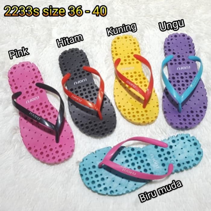 2233-s sendal sandal cewek jepit sponge luofu karet import