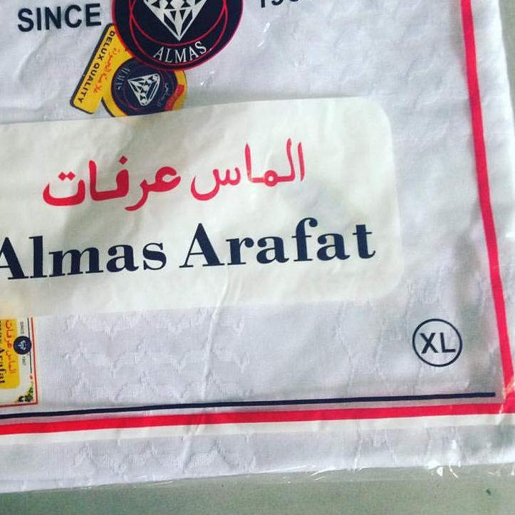 ✯ SORBAN ASLI SAUDI Surban Imamah Arab Almas Arafat Shemagh Merah Hitam ☊
