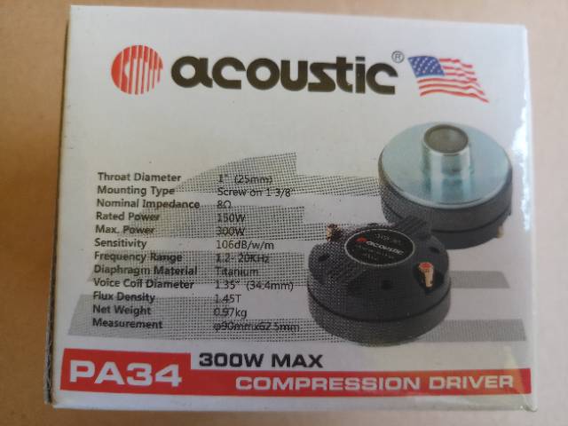 Driver horn tweeter acoustic PA34.ACT34