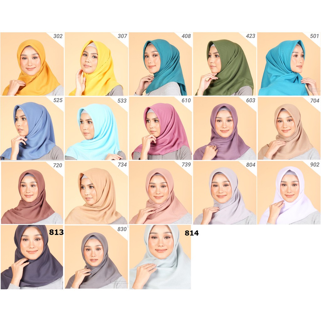 hijab polos segi empat dauky