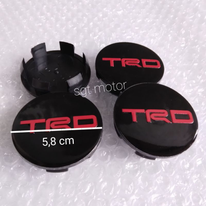 tutup velg dop roda yaris vios variasi TRD merah 5,8 cm