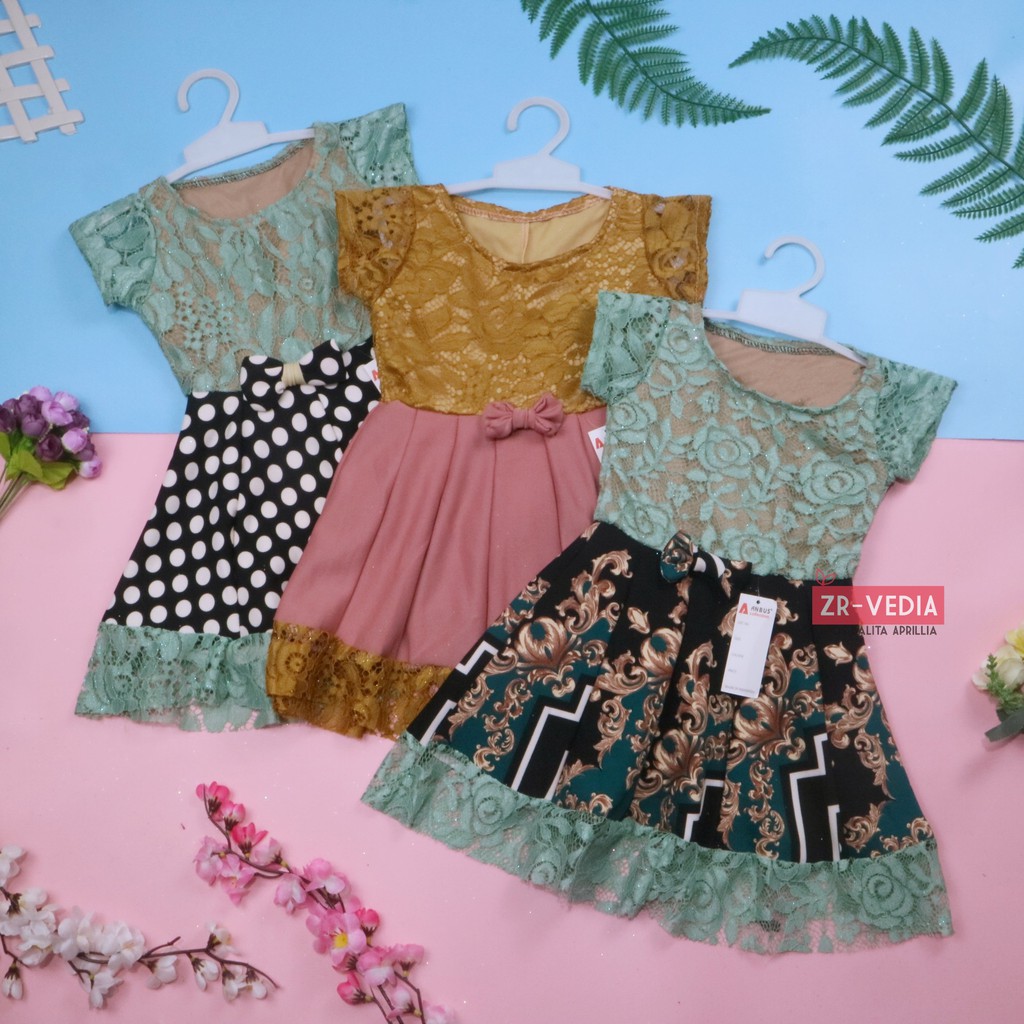 Dress Brukat Davina uk Bayi  3 12 Bulan Dres Brokat  Anak 