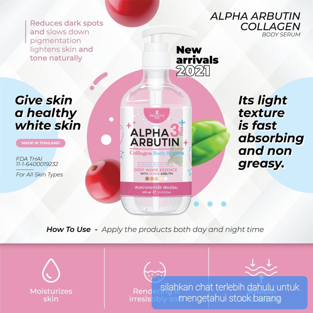 PRECIOUS SKIN ALPHA ARBUTIN BODY SERUM 10X WHITENING COLLAGEN BADAN