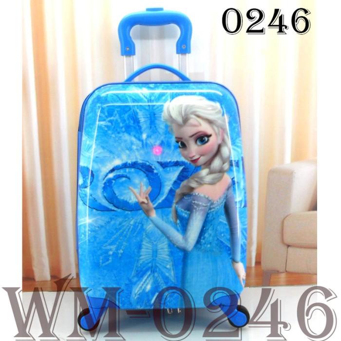 0246 - Tas Anak Troli Bagasi 4 Roda - Frozen