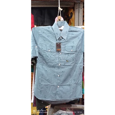 kemeja pendek karet hhf lengan lipat