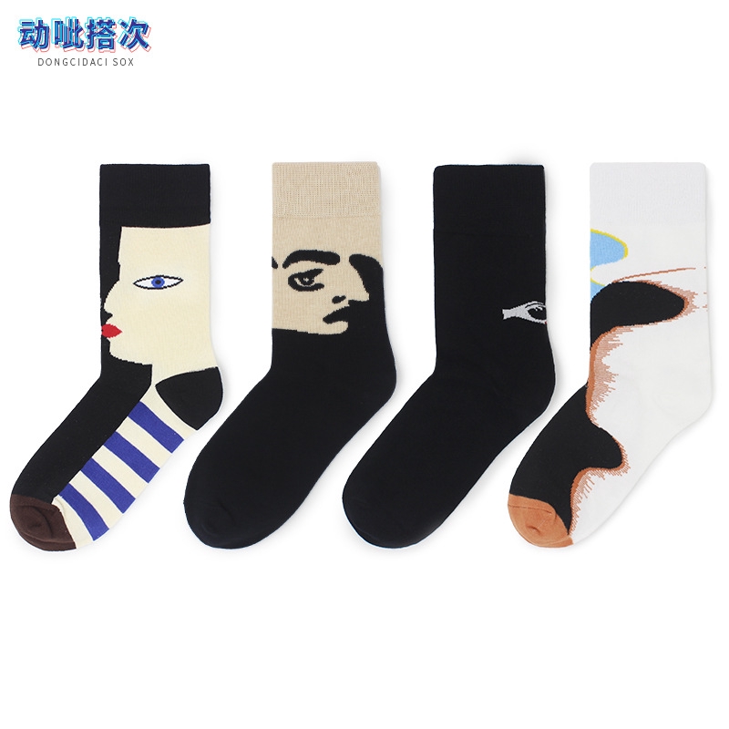  Kaos  Kaki Pasangan Motif  Garis garis mata Abstrak  Bahan 