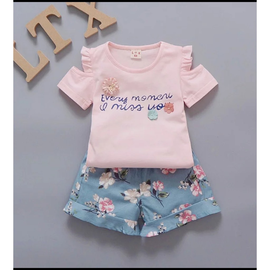 Setelan Baju Anak Perempuan Import | Set Kaos Anak Cewek / Kualitas Premium harga Murah [SG5]