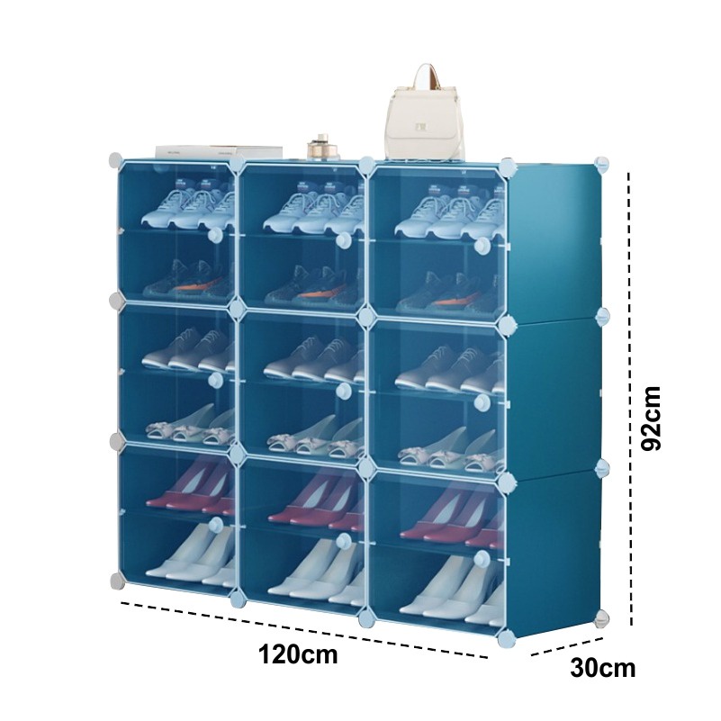 Rak Sepatu 18 Susun Anti Debu Layer rak sepatu plastik Tebal Shoe Rack Portable Serbaguna Kotak Sepatu Portab box sepatu rak sepatu Worldhome66