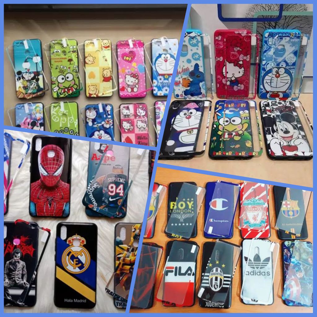 TERLARIS  CASE KARAKTER + TG SAMSUNG A71 J1 ACE A10S A20S A51 J7 PRIME A50 J2 CORE A20 J5 J2 PRIM