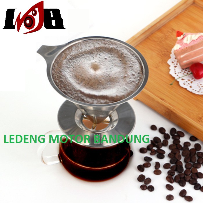 V60 Pour Over Metal Filter Coffee Tea Maker Alat Saring Kopi Teh Saringan Stainless Steel