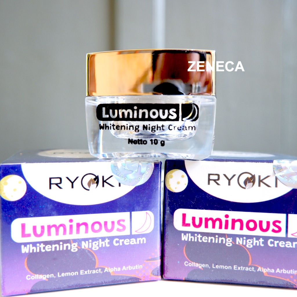 Bpom RyokI Skincare Pemutih Wajah Luminous Whitening Night Cream 10Gr Original Murah