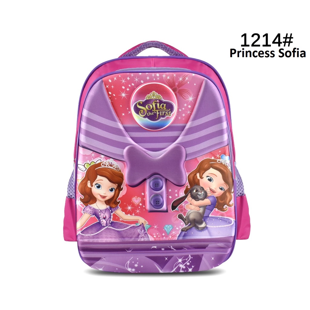 Tas Sekolah Cartoon 1214 Girls 14 Inch Ransel Anak Cewek Timbul Sekolah (Frozen,LOL,Sofia,&amp;Unicorn)