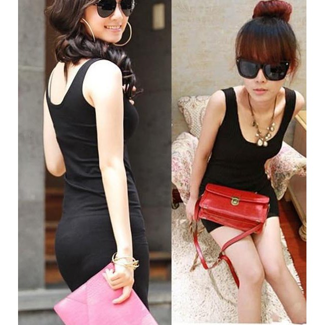 Sale Dress Stretch Slim Fit Tanktop Mini Baju Import Murah (Af D 25) Terbaru