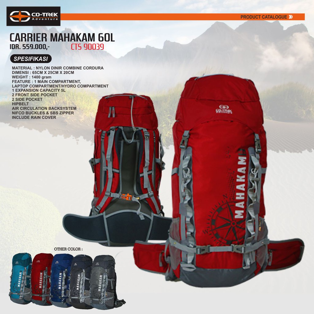 Tas Carrier Mahakam 60L Cotrek/ Tas Gunung Cotrek/ Tas Carrier Cotrek